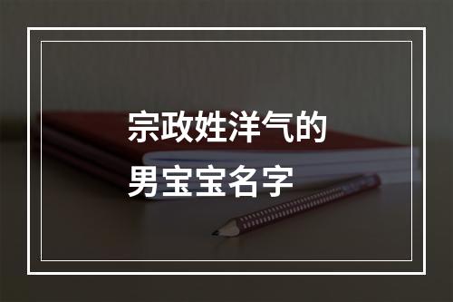 宗政姓洋气的男宝宝名字