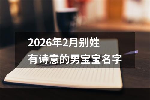 2026年2月别姓有诗意的男宝宝名字