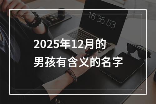 2025年12月的男孩有含义的名字