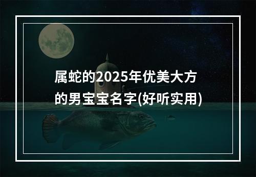 属蛇的2025年优美大方的男宝宝名字(好听实用)