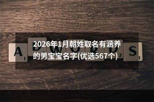 2026年1月朝姓取名有涵养的男宝宝名字(优选567个)