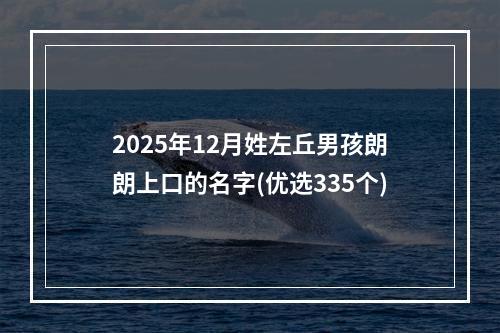 2025年12月姓左丘男孩朗朗上口的名字(优选335个)