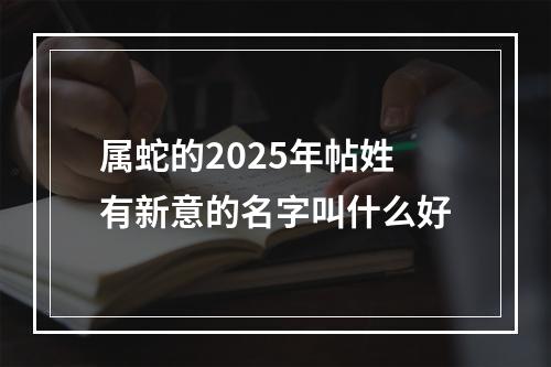 属蛇的2025年帖姓有新意的名字叫什么好