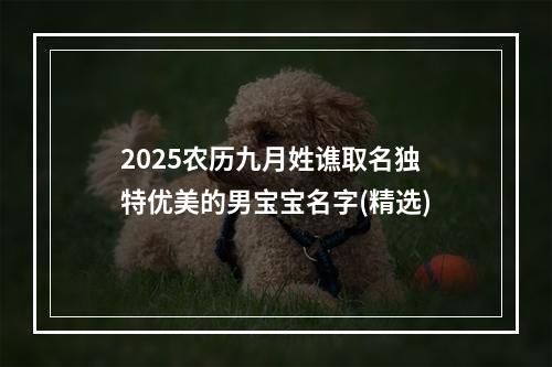 2025农历九月姓谯取名独特优美的男宝宝名字(精选)