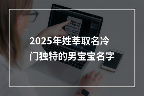 2025年姓莘取名冷门独特的男宝宝名字