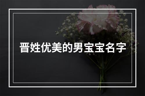 晋姓优美的男宝宝名字