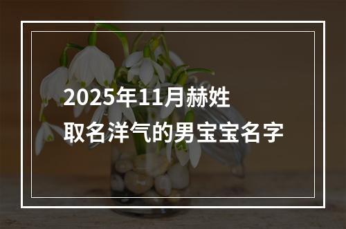 2025年11月赫姓取名洋气的男宝宝名字