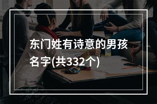 东门姓有诗意的男孩名字(共332个)