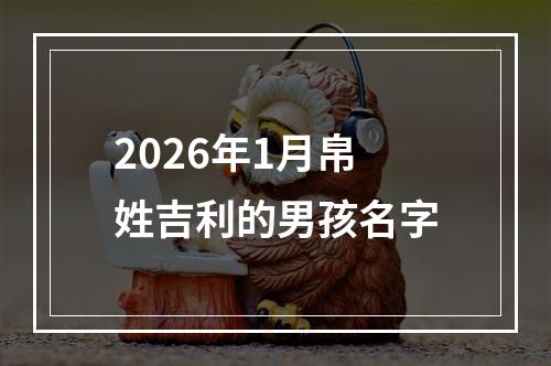 2026年1月帛姓吉利的男孩名字