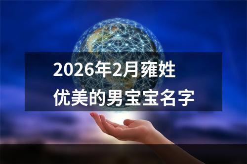 2026年2月雍姓优美的男宝宝名字