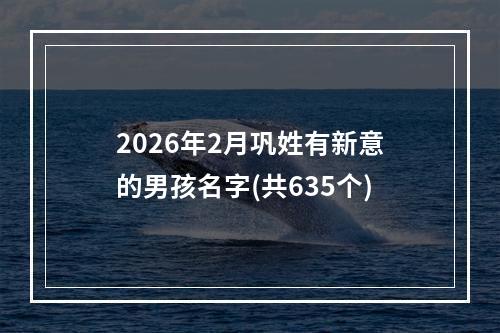 2026年2月巩姓有新意的男孩名字(共635个)