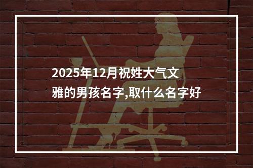 2025年12月祝姓大气文雅的男孩名字,取什么名字好