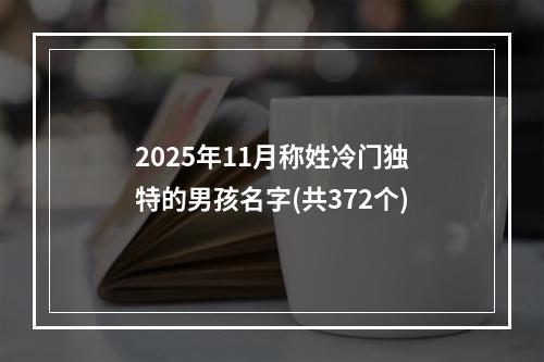 2025年11月称姓冷门独特的男孩名字(共372个)
