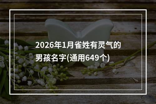 2026年1月雀姓有灵气的男孩名字(通用649个)
