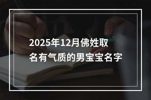 2025年12月佛姓取名有气质的男宝宝名字