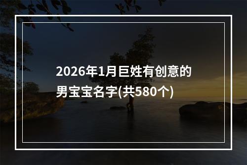 2026年1月巨姓有创意的男宝宝名字(共580个)