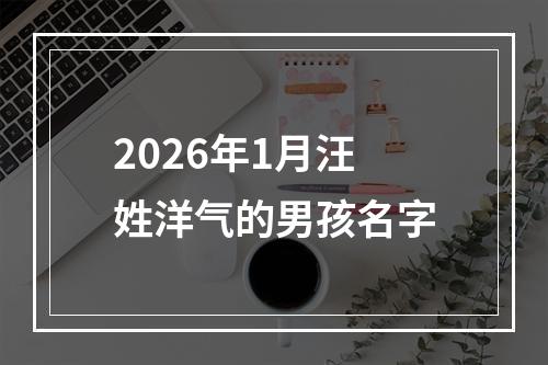 2026年1月汪姓洋气的男孩名字