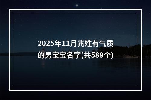 2025年11月兆姓有气质的男宝宝名字(共589个)