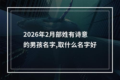 2026年2月部姓有诗意的男孩名字,取什么名字好