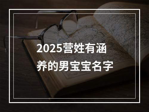 2025营姓有涵养的男宝宝名字