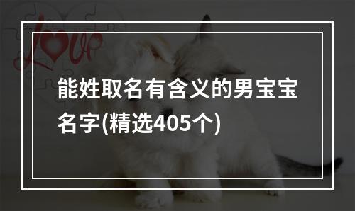 能姓取名有含义的男宝宝名字(精选405个)