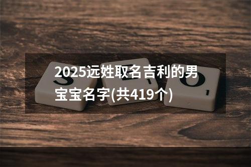 2025远姓取名吉利的男宝宝名字(共419个)