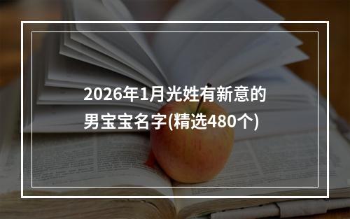 2026年1月光姓有新意的男宝宝名字(精选480个)