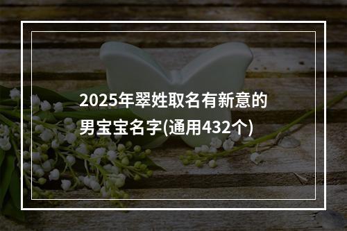 2025年翠姓取名有新意的男宝宝名字(通用432个)