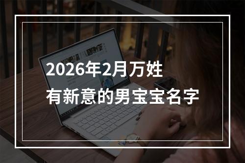 2026年2月万姓有新意的男宝宝名字