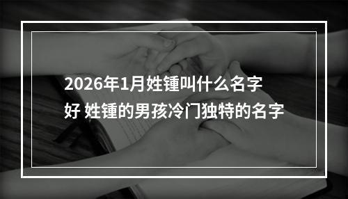 2026年1月姓锺叫什么名字好 姓锺的男孩冷门独特的名字