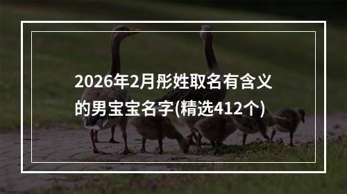 2026年2月彤姓取名有含义的男宝宝名字(精选412个)