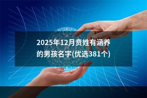 2025年12月贲姓有涵养的男孩名字(优选381个)