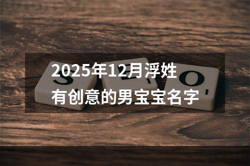 2025年12月浮姓有创意的男宝宝名字