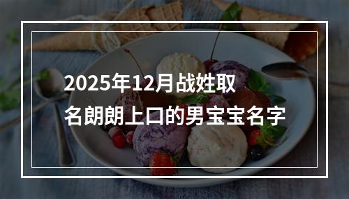 2025年12月战姓取名朗朗上口的男宝宝名字