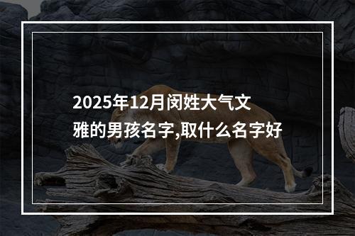 2025年12月闵姓大气文雅的男孩名字,取什么名字好