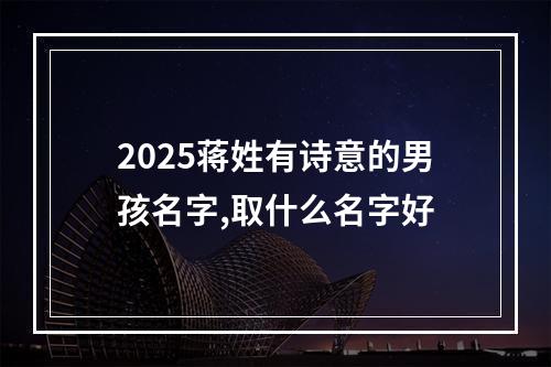 2025蒋姓有诗意的男孩名字,取什么名字好