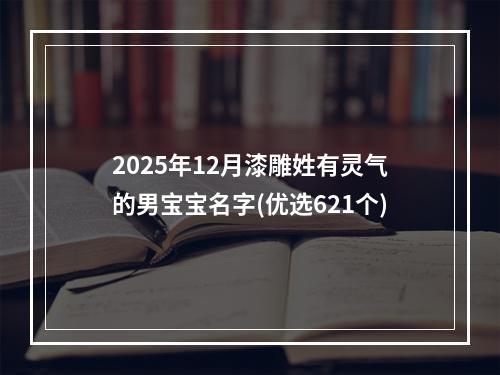 2025年12月漆雕姓有灵气的男宝宝名字(优选621个)