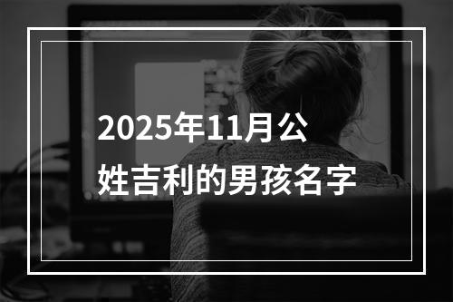 2025年11月公姓吉利的男孩名字