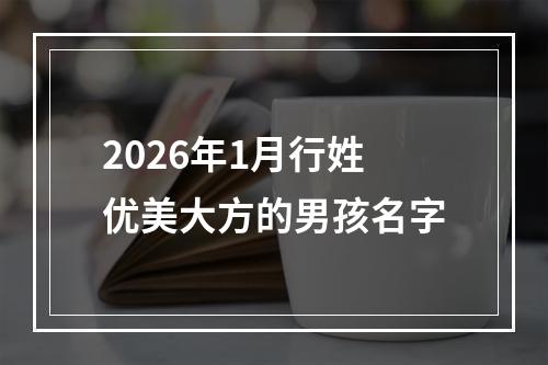 2026年1月行姓优美大方的男孩名字