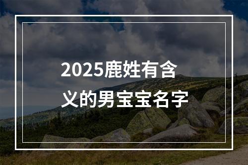 2025鹿姓有含义的男宝宝名字