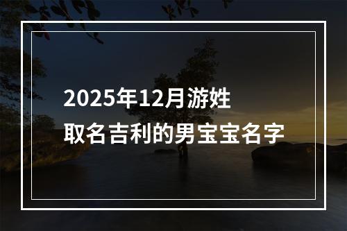 2025年12月游姓取名吉利的男宝宝名字