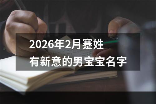 2026年2月蹇姓有新意的男宝宝名字