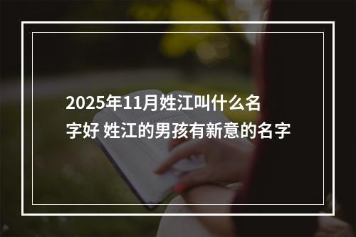 2025年11月姓江叫什么名字好 姓江的男孩有新意的名字