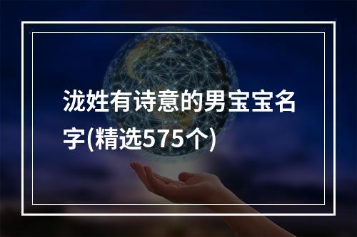 泷姓有诗意的男宝宝名字(精选575个)