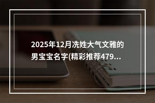 2025年12月冼姓大气文雅的男宝宝名字(精彩推荐479个)