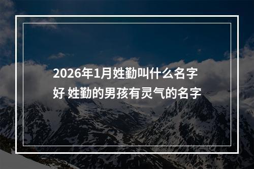 2026年1月姓勤叫什么名字好 姓勤的男孩有灵气的名字