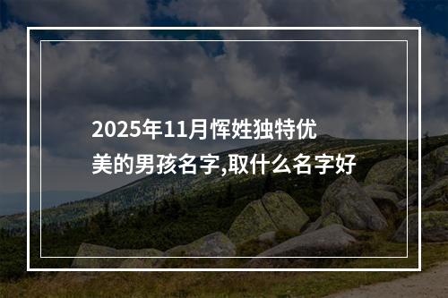 2025年11月恽姓独特优美的男孩名字,取什么名字好