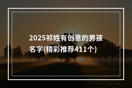 2025祁姓有创意的男孩名字(精彩推荐411个)
