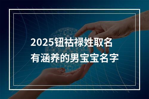 2025钮祜禄姓取名有涵养的男宝宝名字