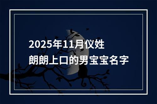 2025年11月仪姓朗朗上口的男宝宝名字